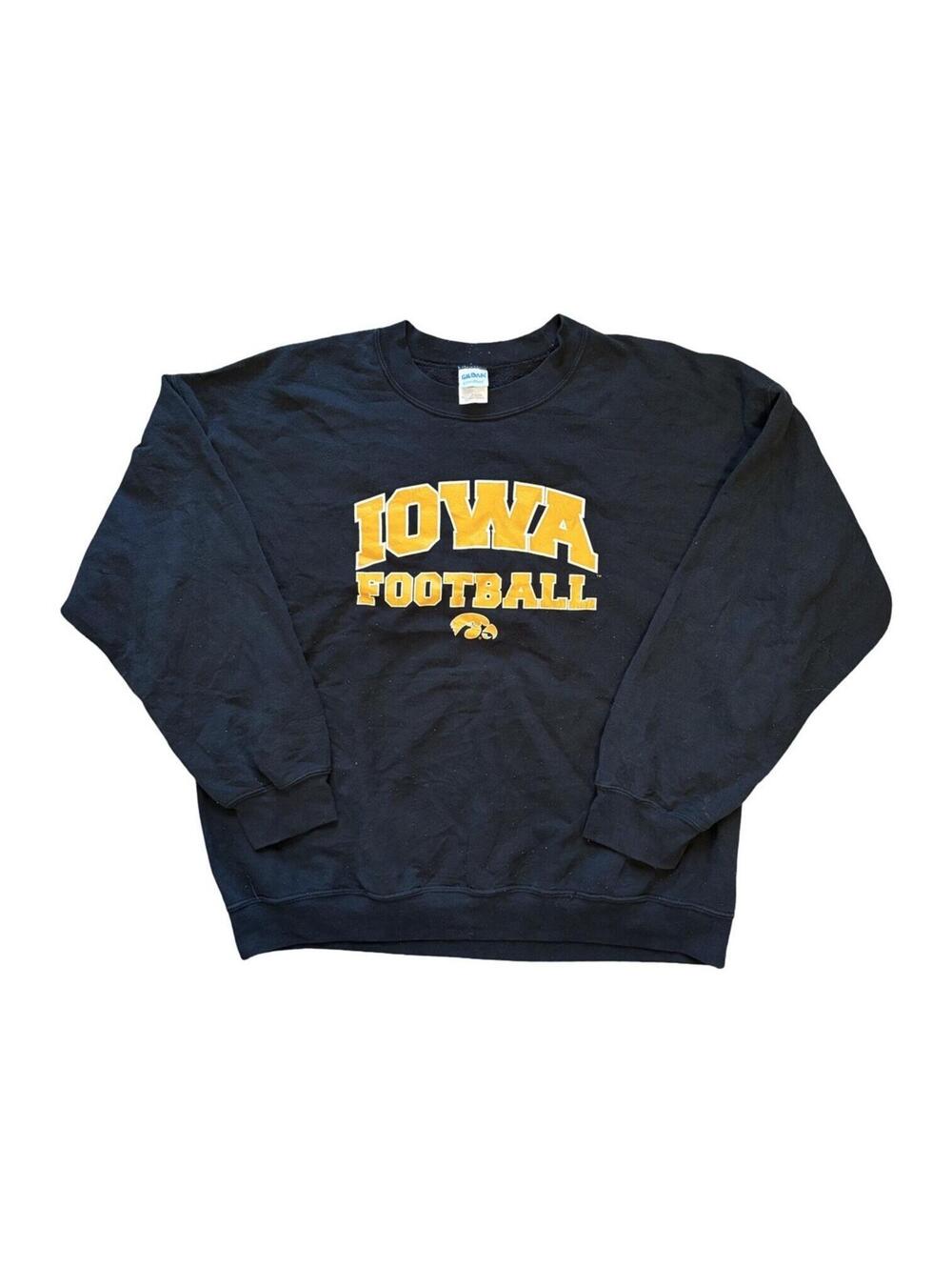 Iowa Hawkeyes Football Gildan Crew Neck Sweatshirt Adult Size XL Long Sleeve
